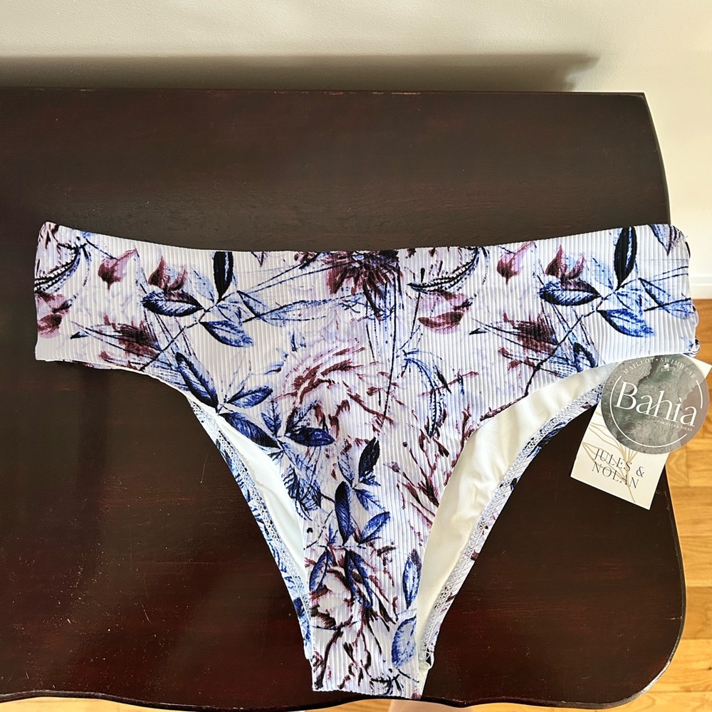 Nola Floral Bikini Bottom - Blue and Purple
